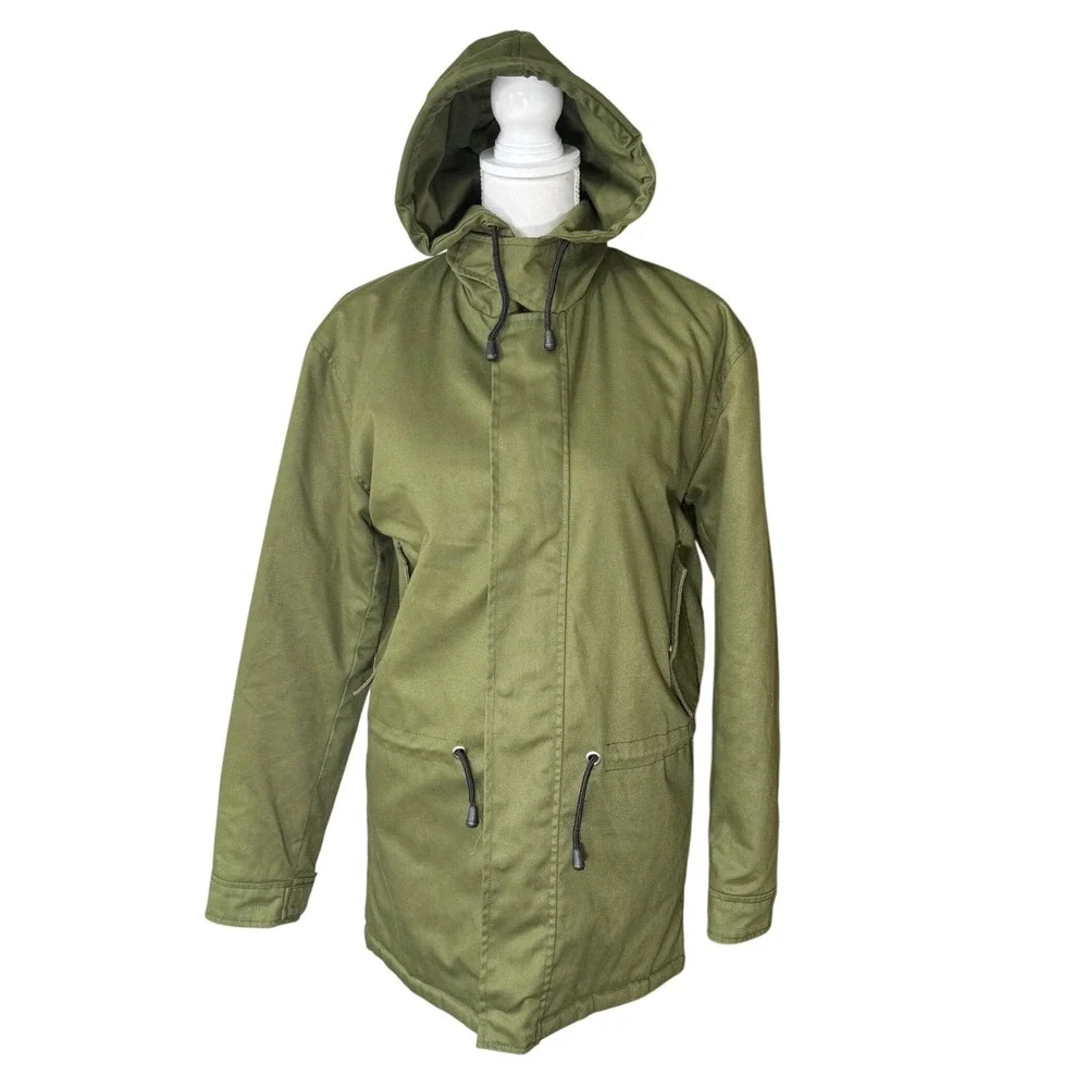 Straight To Hell Hunter Olive Green Fishtail Parka Jacket Men's XS Cotton Hooded